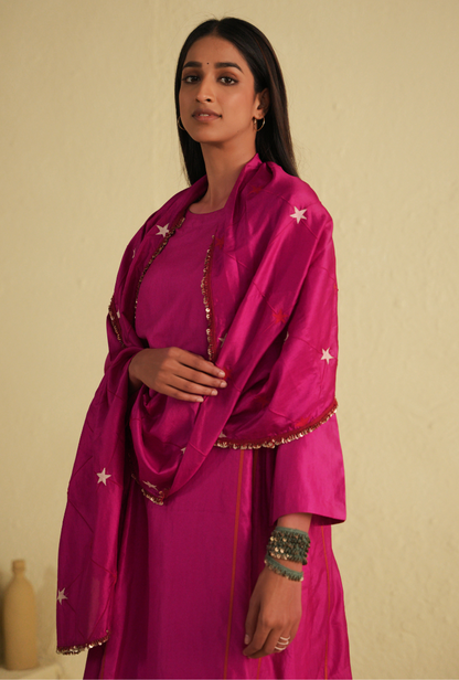 Rangreza A-Line Hotpink Kurta Set