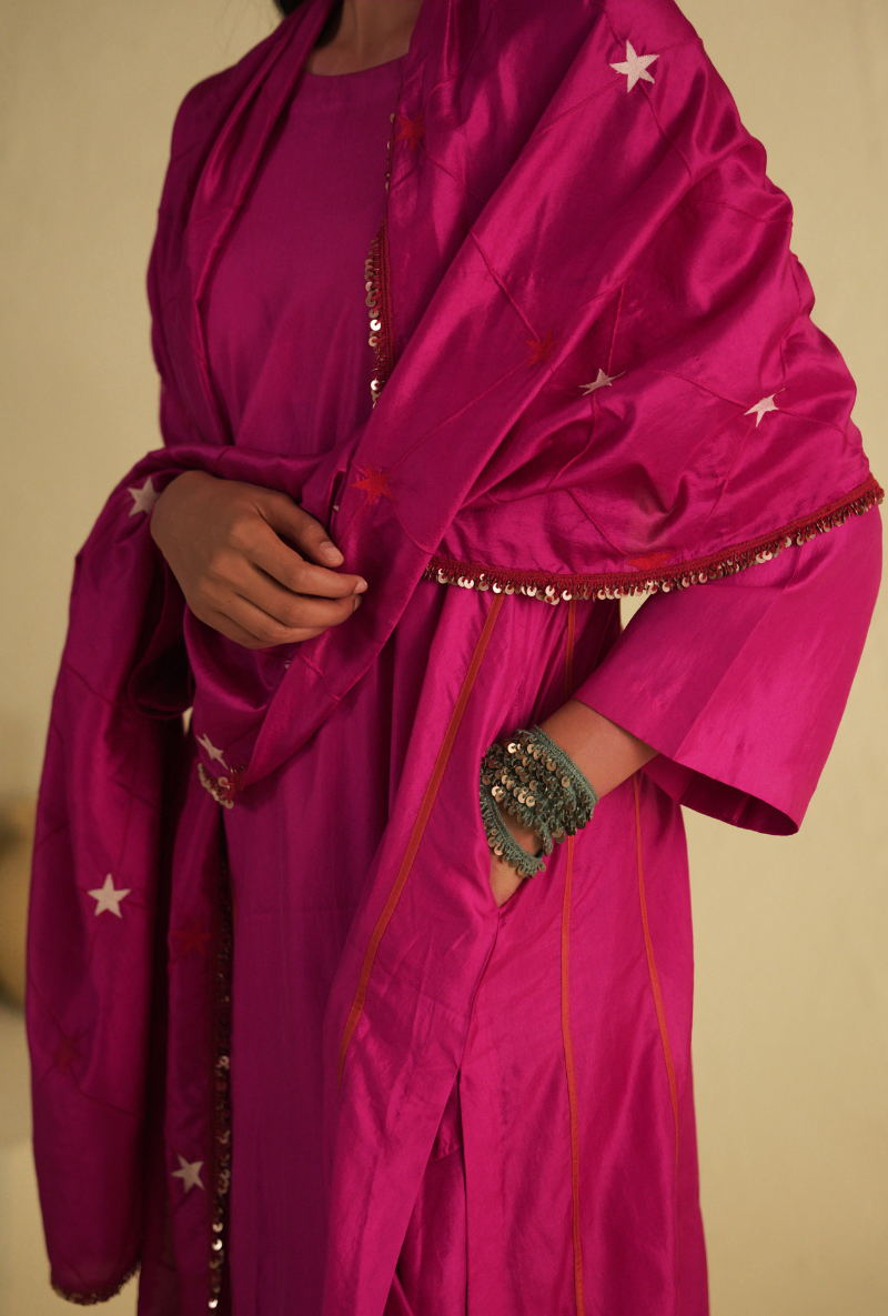 Rangreza A-Line Hotpink Kurta Set